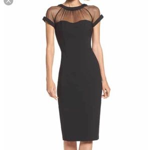 Maggie London Sheer cap sleeve dress